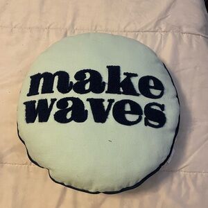 POPSUGAR Light Green Cushion with navy boarder